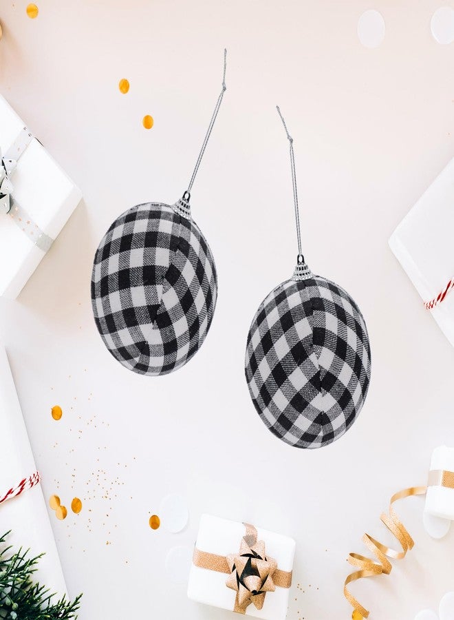 Phedrew 12pcs Christmas Ball Buffalo Plaid 2.4"/60mm Decorative Tree Hanging Ornaments for Party Holiday Decoration - Image 3